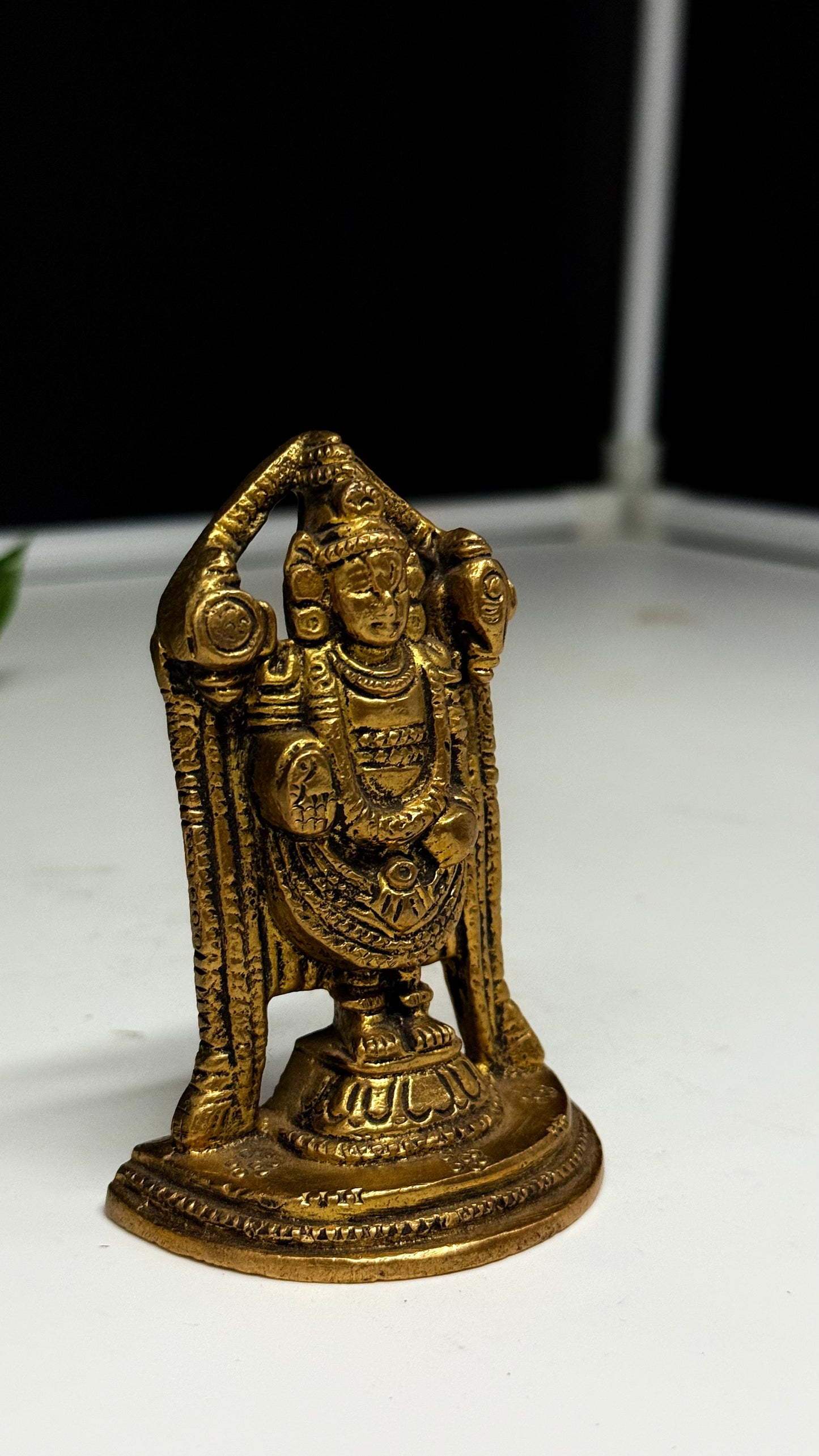 Antique Brass Tirupati Balaji Idol (Framed Design)