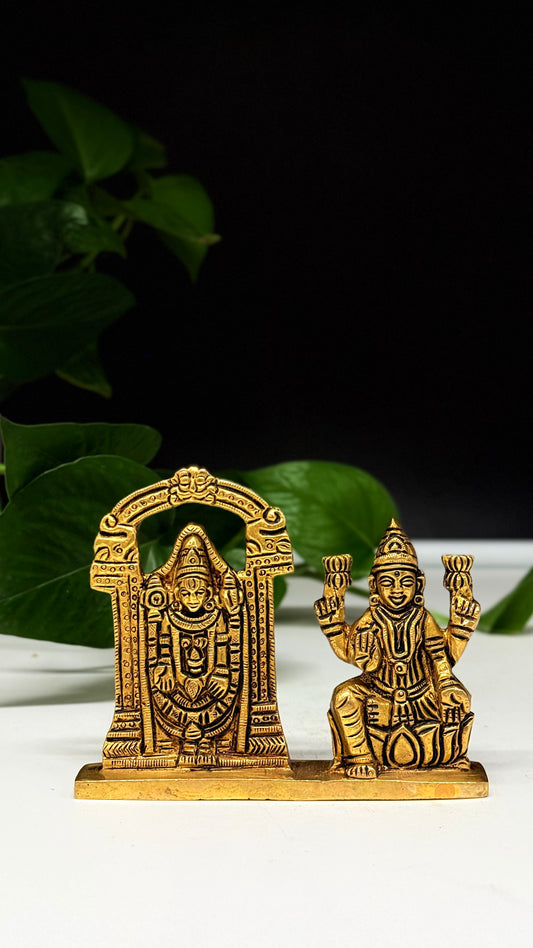 Antique Brass Tirupati Balaji Idol (Framed Arch Design) – 10×2×2 cm | 400g | Handcrafted