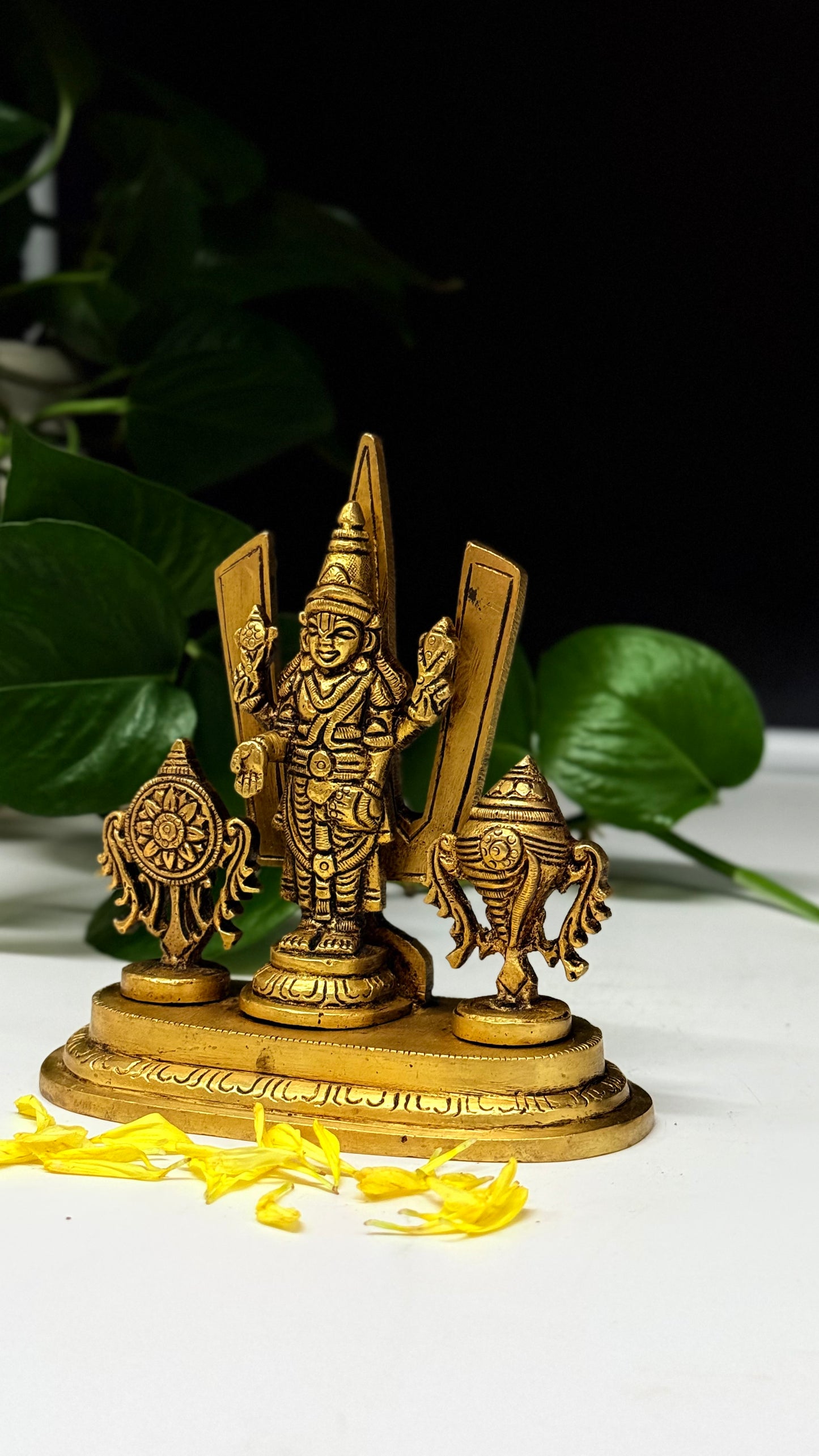 Handcrafted Brass Tirupati Balaji Murti - Lord Venkateswara Srinivasa Statue for Home Puja and Decor
