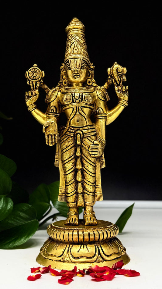 Divine Blessings from Tirupati: Exquisite Brass Lord Venkateswara Idol