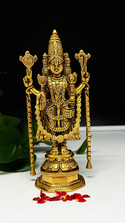 Majestic Lord Venkateswara Brass Idol – A Symbol of Tirupati's Grace