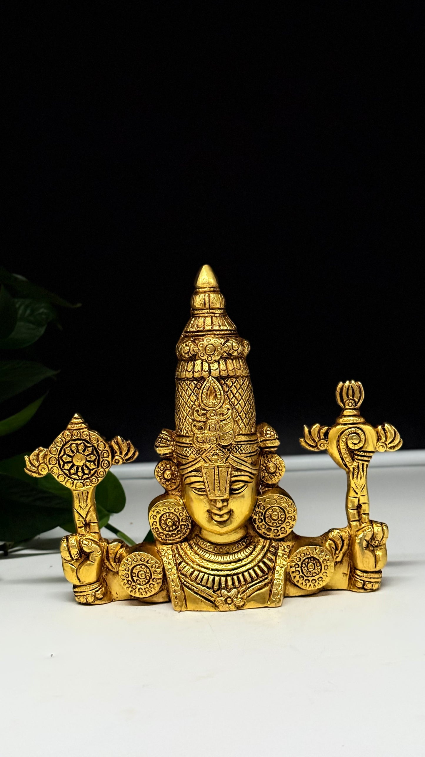 Brass Lord Venkateswara Face & Attributes Idol
